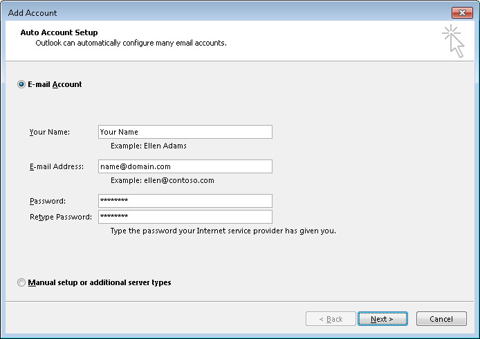 How to add your Microsoft 365 email in Outlook 2013